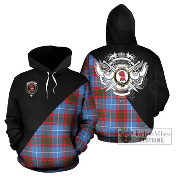 Pentland Tartan Hoodie with Family Crest and Military Logo Style Zip Hoodie - Tartan Vibes Clothing