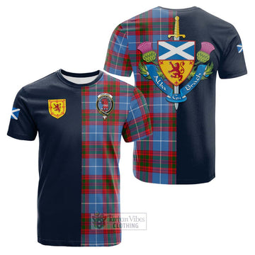 Pentland Tartan Cotton T-shirt Alba with Scottish Lion Royal Arm Half Style