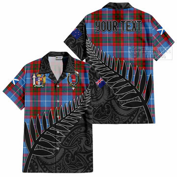 Pentland Crest Tartan Hawaiian Shirt with New Zealand Silver Fern Half Style Kid - Tartan Vibes Clothing