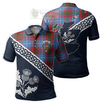 Pentland Tartan Polo Shirt Featuring Thistle and Scotland Map Kid - Tartanvibesclothing Store