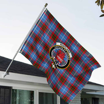 Tartan Vibes Clothing Pentland Tartan House Flag with Family Crest