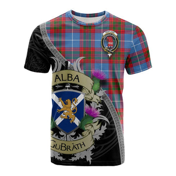 Pentland Tartan Family Crest Cotton T-shirt Lion Rampant Royal Thistle Shield Celtic Inspired