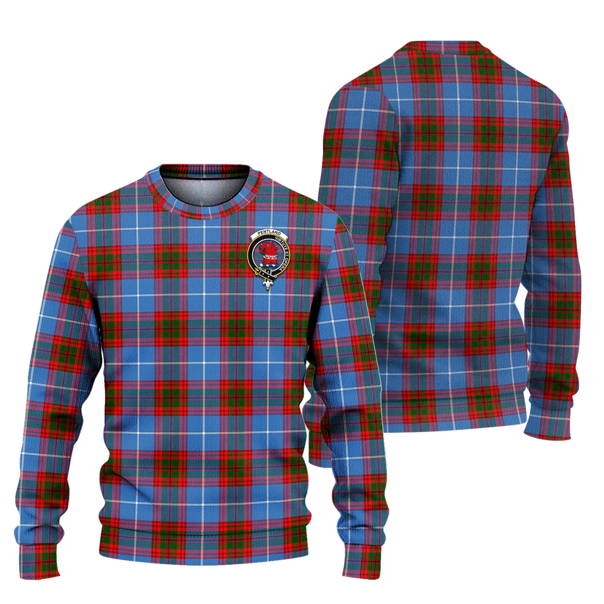 Pentland Tartan Ugly Sweater with Family Crest Unisex - Tartan Vibes Clothing