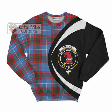 Pentland Tartan Sweatshirt with Family Crest Circle Style Unisex - Tartan Vibes Clothing
