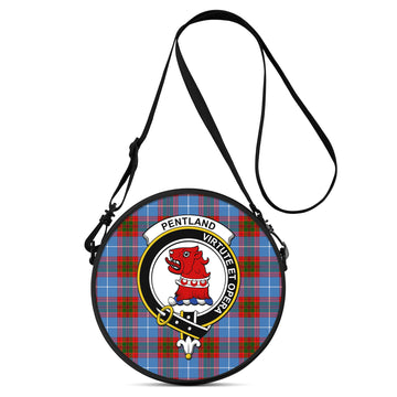 Pentland Tartan Round Satchel Bags with Family Crest One Size 9*9*2.7 inch - Tartan Vibes Clothing