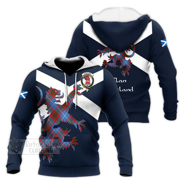 Pentland Tartan Lion Rampant Knitted Hoodie Proudly Display Your Heritage with Alba Gu Brath and Clan Name Unisex Knitted Pullover Hoodie - Tartan Vibes Clothing