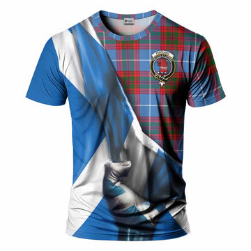 Tartan Vibes Clothing Pentland Tartan T-Shirt with Family Crest Scotland Patriotic Style