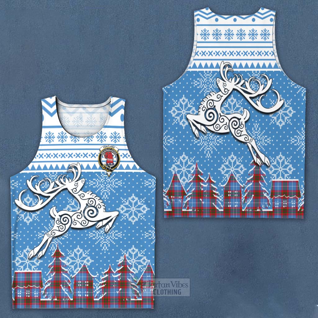 Pentland Clan Christmas Men's Tank Top Celtic Reindeer Style Men - Tartan Vibes Clothing