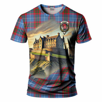 Tartan Vibes Clothing Pentland Tartan Family Crest T-Shirt with Scottish Ancient Castle Stype