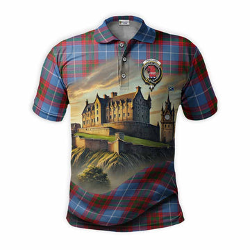 Tartan Vibes Clothing Pentland Tartan Family Crest Polo Shirt with Scottish Ancient Castle Stype