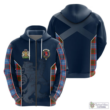 Pentland Tartan Hoodie with Family Crest and Lion Rampant Vibes Sport Style