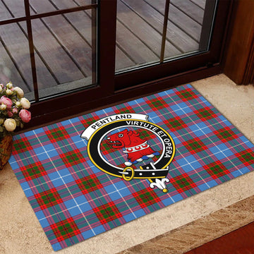 Pentland Tartan Rubber Doormat with Family Crest
