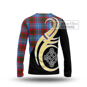 Pentland Tartan Long Sleeve T-Shirt with Family Crest and Celtic Symbol Style - Tartan Vibes Clothing