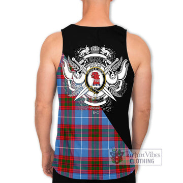 Pentland Tartan Men's Tank Top with Family Crest and Military Logo Style - Tartan Vibes Clothing