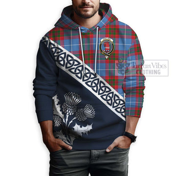 Pentland Tartan Hoodie Featuring Thistle and Scotland Map - Tartan Vibes Clothing