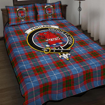 Pentland Tartan Quilt Bed Set with Family Crest - Tartan Vibes Clothing