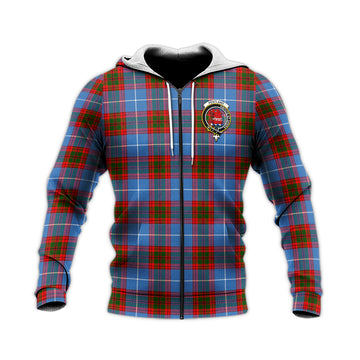 Pentland Tartan Knitted Hoodie with Family Crest