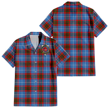 Pentland Tartan Short Sleeve Button Down Shirt with Family Crest