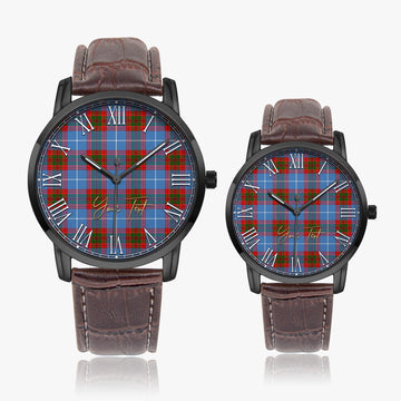 Pentland Tartan Personalized Your Text Leather Trap Quartz Watch - Tartan Vibes Clothing