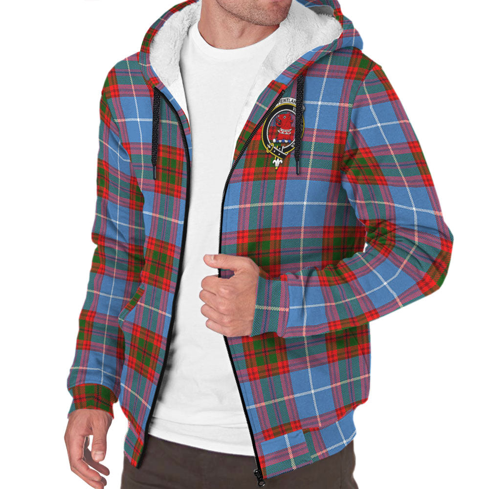 Pentland Tartan Sherpa Hoodie with Family Crest - Tartan Vibes Clothing