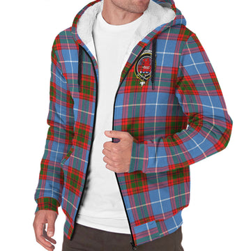 Pentland Tartan Sherpa Hoodie with Family Crest - Tartan Vibes Clothing