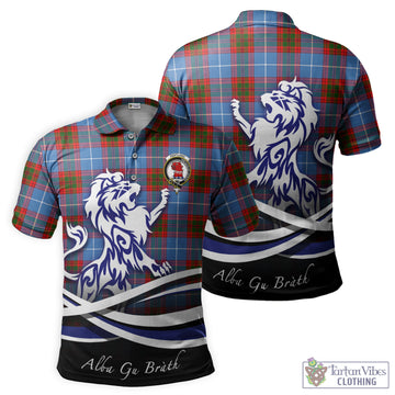 Pentland Tartan Polo Shirt with Alba Gu Brath Regal Lion Emblem - Tartan Vibes Clothing