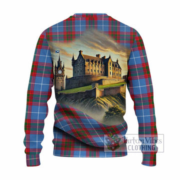 Pentland Tartan Family Crest Knitted Sweater with Scottish Ancient Castle Style - Tartan Vibes Clothing