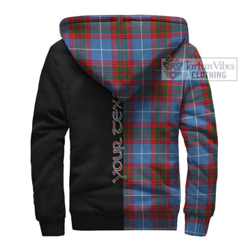 Pentland Tartan Sherpa Hoodie with Family Crest and Half Of Me Style - Tartan Vibes Clothing