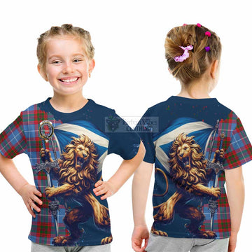 Pentland Tartan Family Crest Kid T-Shirt with Scottish Majestic Lion - Tartan Vibes Clothing