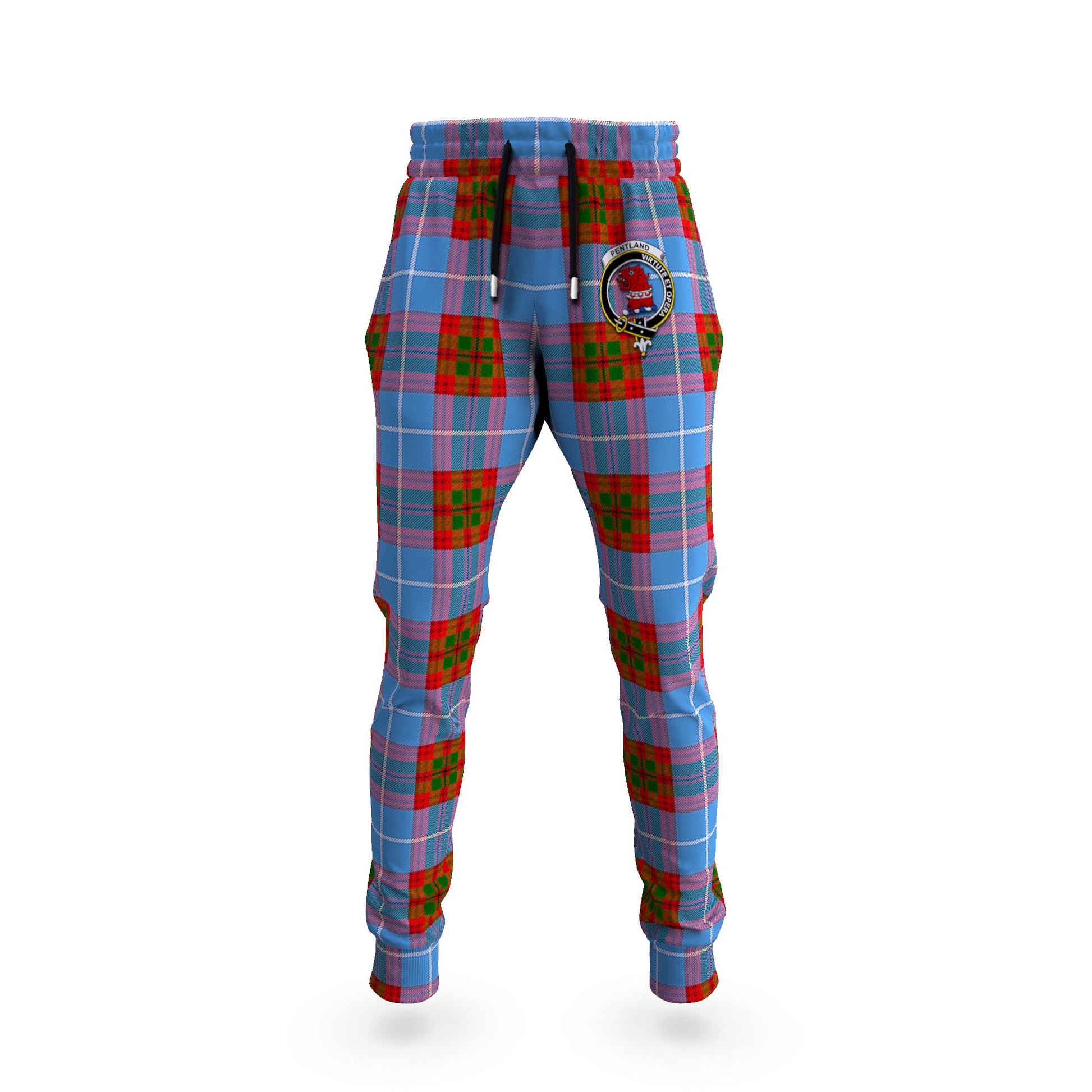 Pentland Tartan Joggers Pants with Family Crest 5XL - Tartan Vibes Clothing