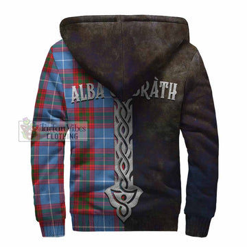 Tartan Vibes Clothing Pentland Tartan Family Crest Sherpa Hoodie Alba Gu Brath Be Brave Lion Ancient Style