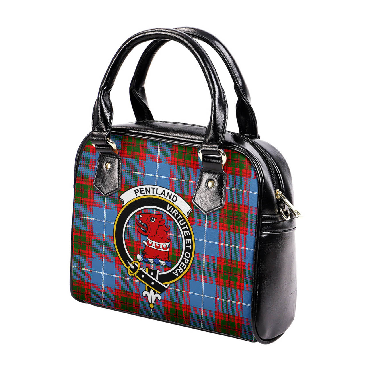 Pentland Tartan Shoulder Handbags with Family Crest - Tartan Vibes Clothing