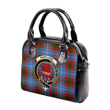 Pentland Tartan Shoulder Handbags with Family Crest - Tartan Vibes Clothing