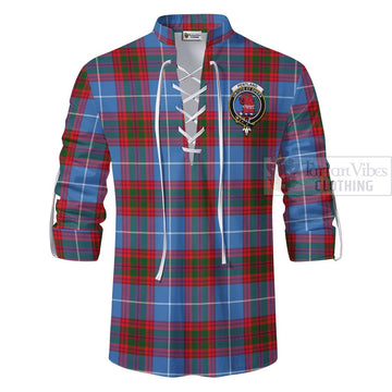 Pentland Tartan Ghillie Kilt Shirt with Family Crest Celtic Skull Style - Tartan Vibes Clothing