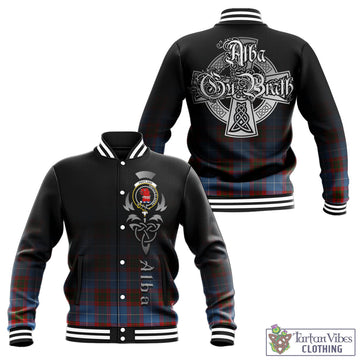 Pentland Tartan Baseball Jacket Featuring Alba Gu Brath Family Crest Celtic Inspired - Tartan Vibes Clothing