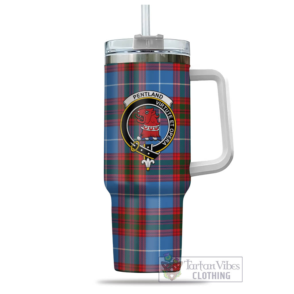 Pentland Tartan Tumbler with Handle with Family Crest - Tartan Vibes Clothing