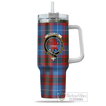 Pentland Tartan Tumbler with Handle with Family Crest - Tartan Vibes Clothing