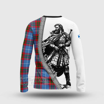 Pentland Tartan Clan Crest Long Sleeve T-Shirt with Highlander Warrior Celtic Style - Tartan Vibes Clothing