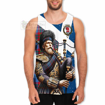 Pentland Tartan Men's Tank Top with Family Crest Scottish Bagpiper Vibes - Tartan Vibes Clothing