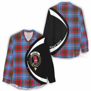 Pentland Tartan Women's Casual Shirt with Family Crest Circle Style - Tartan Vibes Clothing