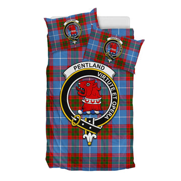 Pentland Tartan Bedding Set with Family Crest - Tartan Vibes Clothing