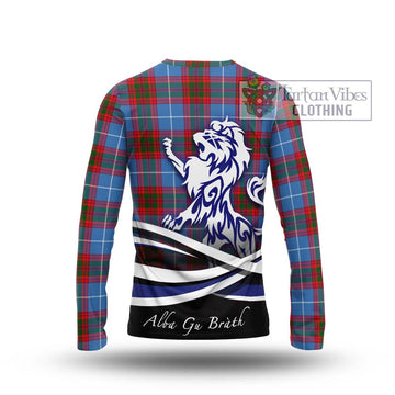Pentland Tartan Long Sleeve T-Shirt with Alba Gu Brath Regal Lion Emblem - Tartan Vibes Clothing