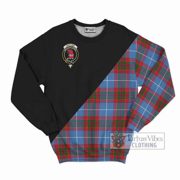 Pentland Tartan Sweatshirt with Family Crest and Military Logo Style - Tartan Vibes Clothing