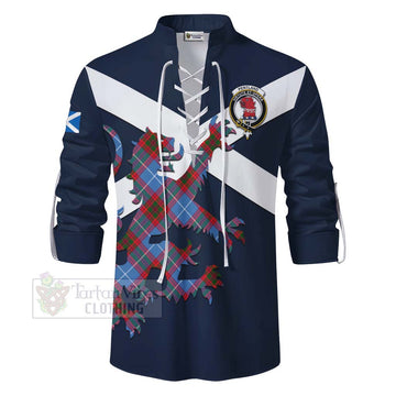 Pentland Tartan Lion Rampant Ghillie Kilt Shirt Proudly Display Your Heritage with Alba Gu Brath and Clan Name - Tartan Vibes Clothing