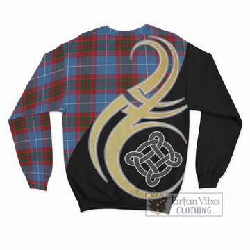 Pentland Tartan Sweatshirt with Family Crest and Celtic Symbol Style - Tartan Vibes Clothing