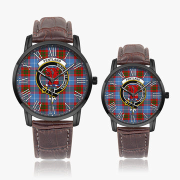Pentland Tartan Family Crest Leather Strap Quartz Watch - Tartan Vibes Clothing