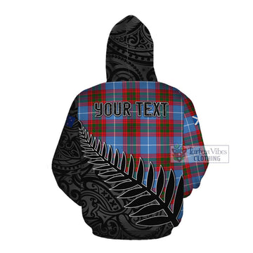 Pentland Crest Tartan Cotton Hoodie with New Zealand Silver Fern Half Style Pullover Hoodie - Tartan Vibes Clothing