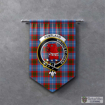 Pentland Tartan Gonfalon, Tartan Banner with Family Crest - Tartan Vibes Clothing