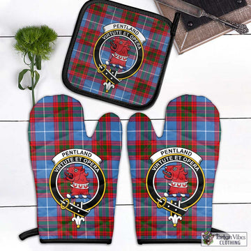 Pentland Tartan Combo Oven Mitt & Pot-Holder with Family Crest - Tartan Vibes Clothing