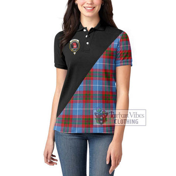 Pentland Tartan Women's Polo Shirt with Family Crest and Military Logo Style - Tartan Vibes Clothing